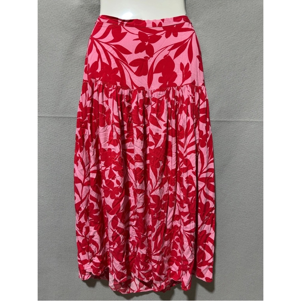 Floral Red and Pink Women's Skirt Abel the Label LARGE - Picture 3 of 13